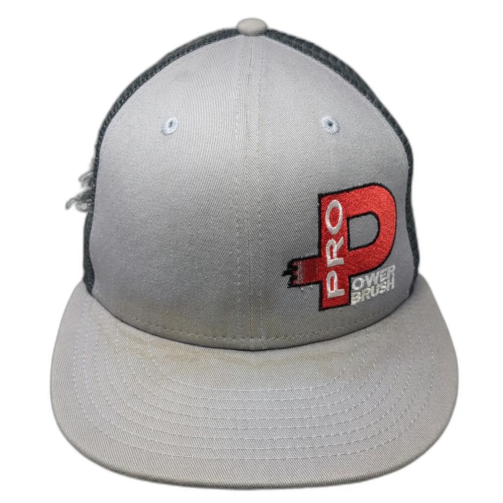 New Era Trucker Hat Gray One Size Pro Power Brush Mesh Snapback 9FIFTY Flat